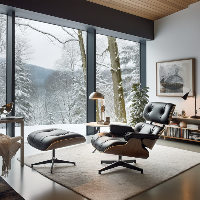 Rosenkranz 34.7'' Wide Tufted Genuine Leather Top Grain Leather Swivel